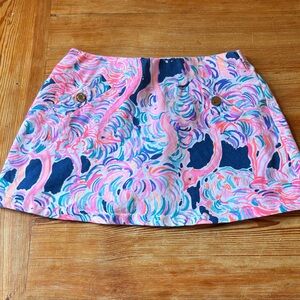 Stretch pink XXS Lily Pulitzer skirt skort Magnolia flamingo abstract coastal